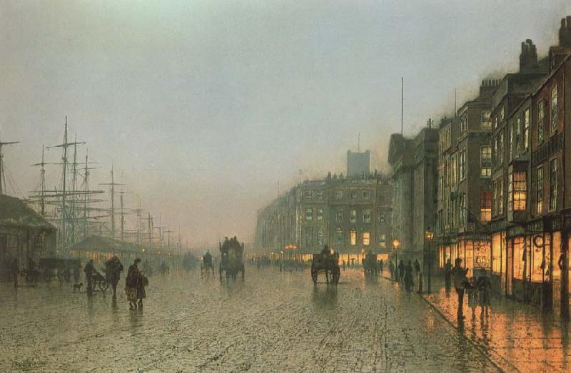 Atkinson Grimshaw Liverpoool from Wapping Norge oil painting art